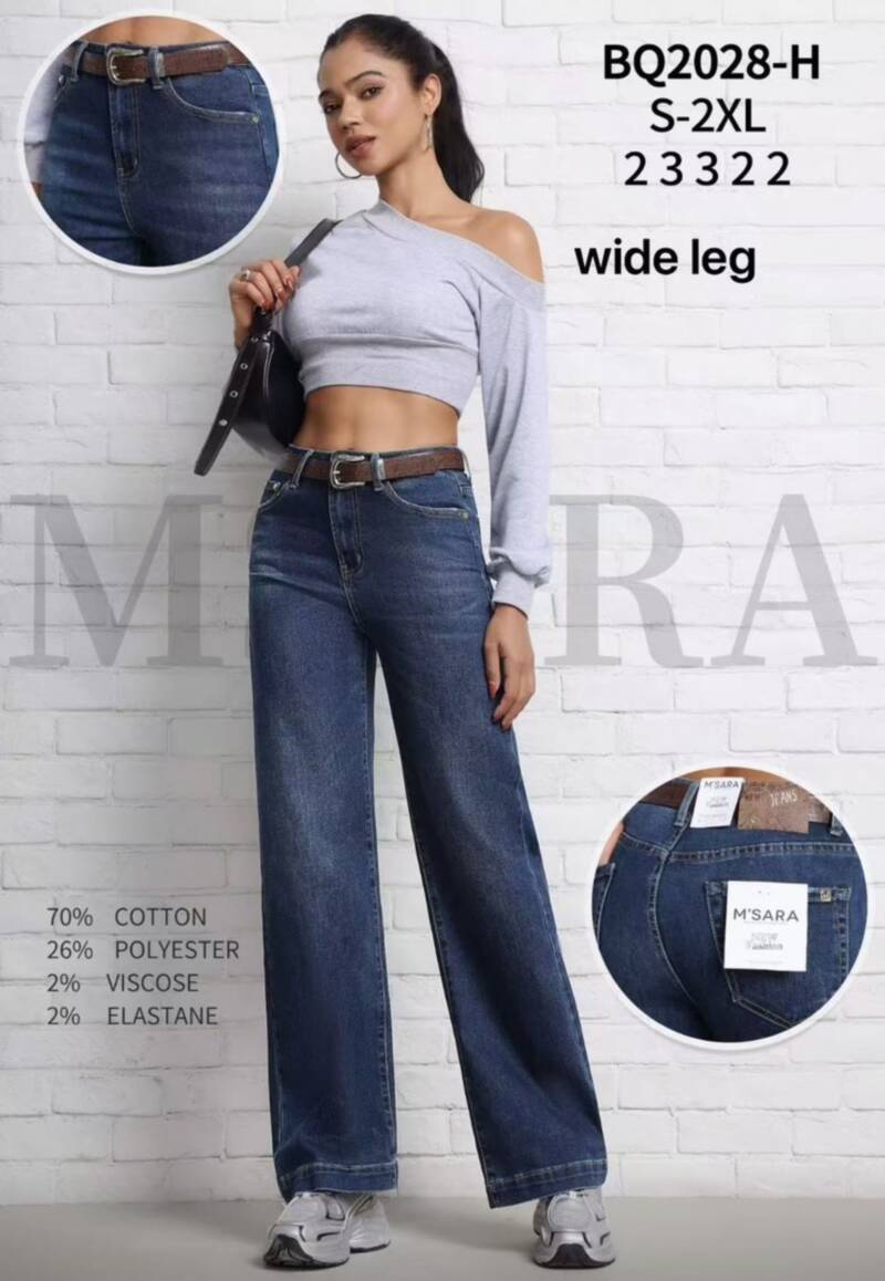 Spodnie jeansy damskie Roz S-2XL, 1 Kolor Paczka 12 szt